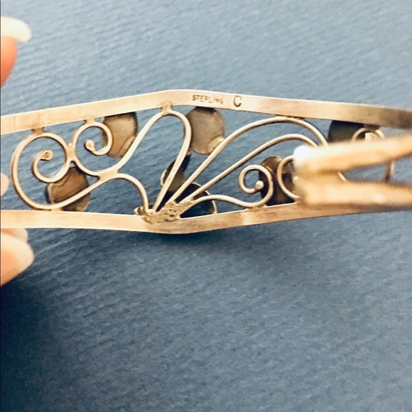 Cuff bracelet sterling silver boho - Picture 2 of 3